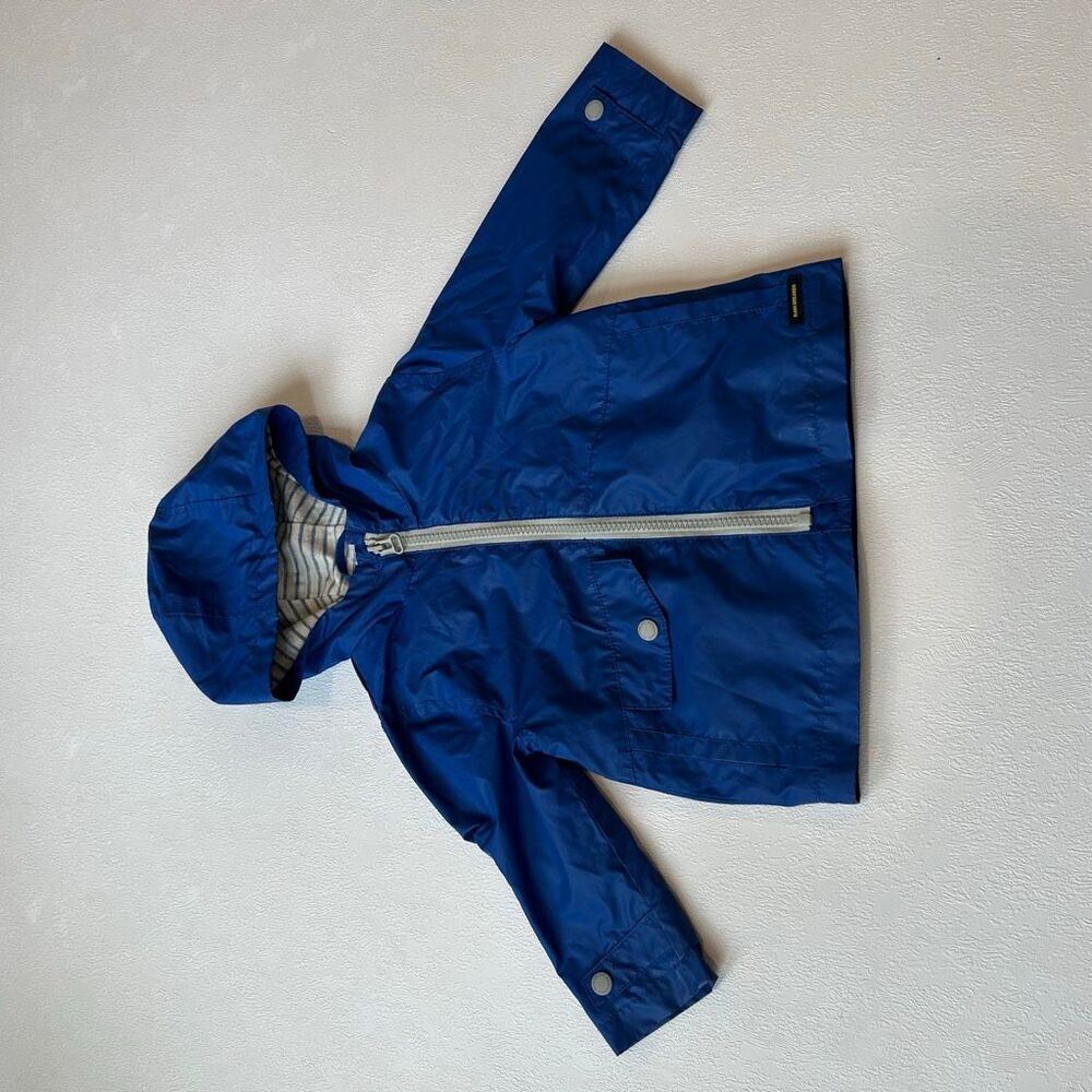 Zara Baby Blue Rain Jacket 9-12M Hooded Waterproof Coat